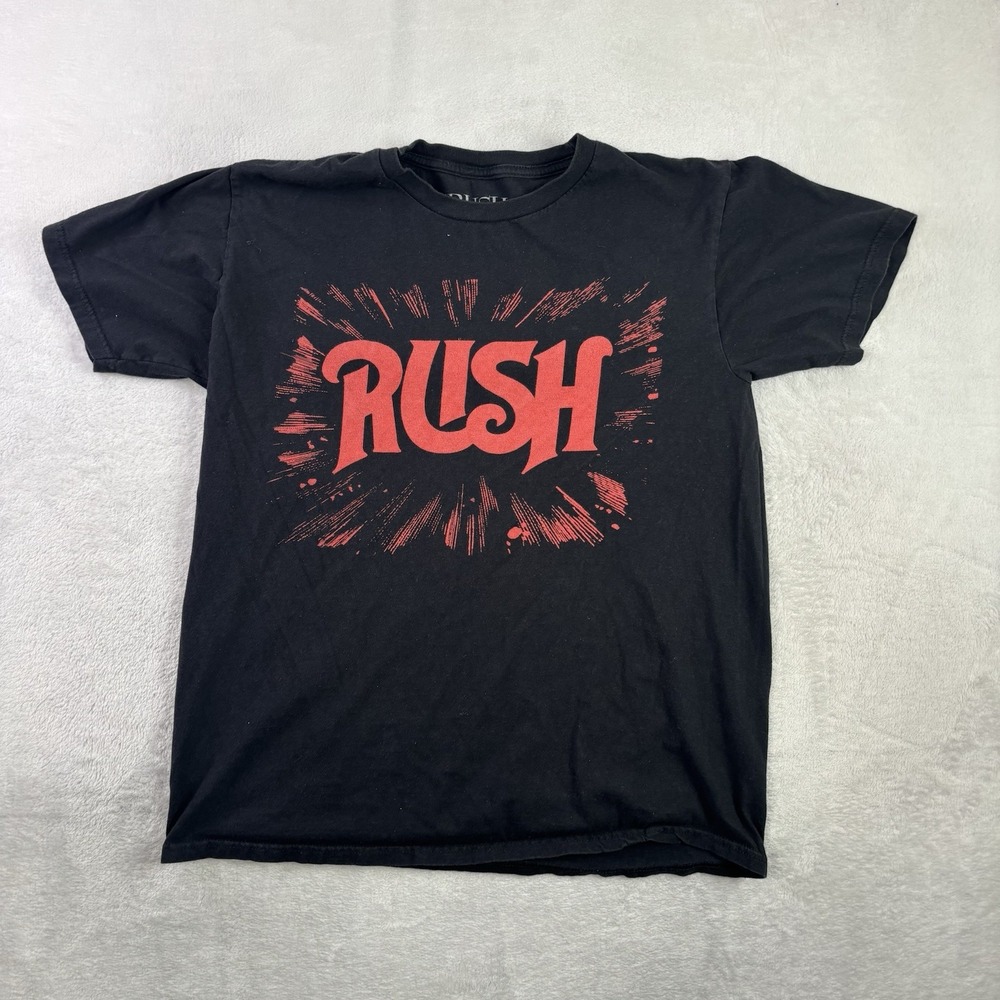 Rush Black Red Band Graphic Short Sleeve Pullover Shirt Crewneck Men's Medium